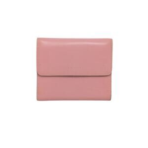 Lodis Pink Leather Wallet Compact Bifold Y2K Coquette Minimalist